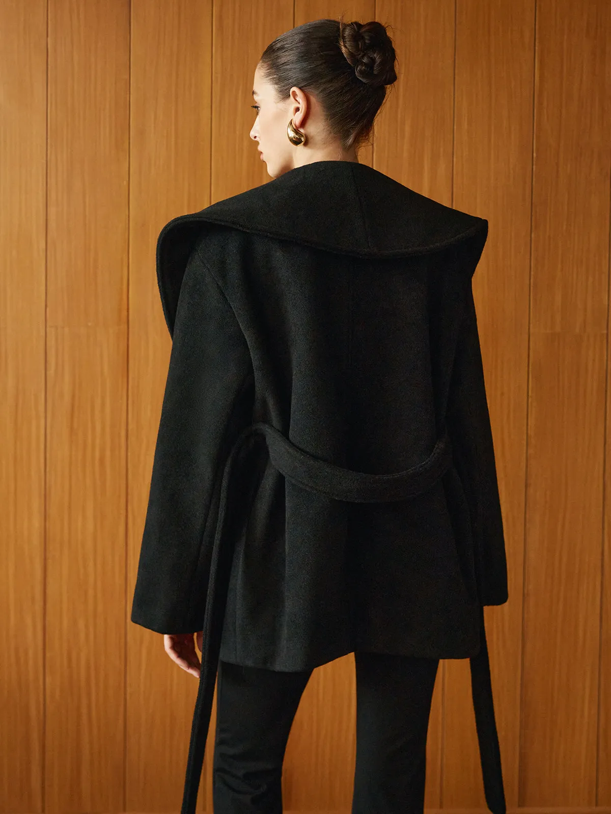 Large Collar Belted Coat sold by COMMENSE product image thumbnail 4