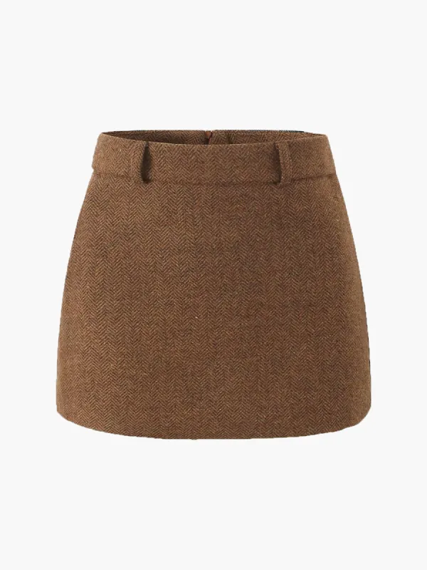 Plain Chevron Mini Skirt sold by COMMENSE