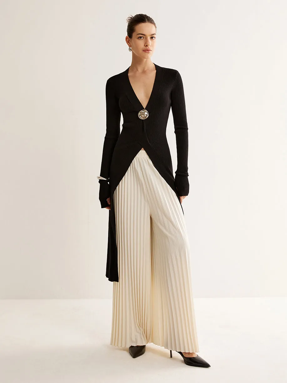 Metal Decor Split Knit Long Top sold by COMMENSE product image thumbnail 3