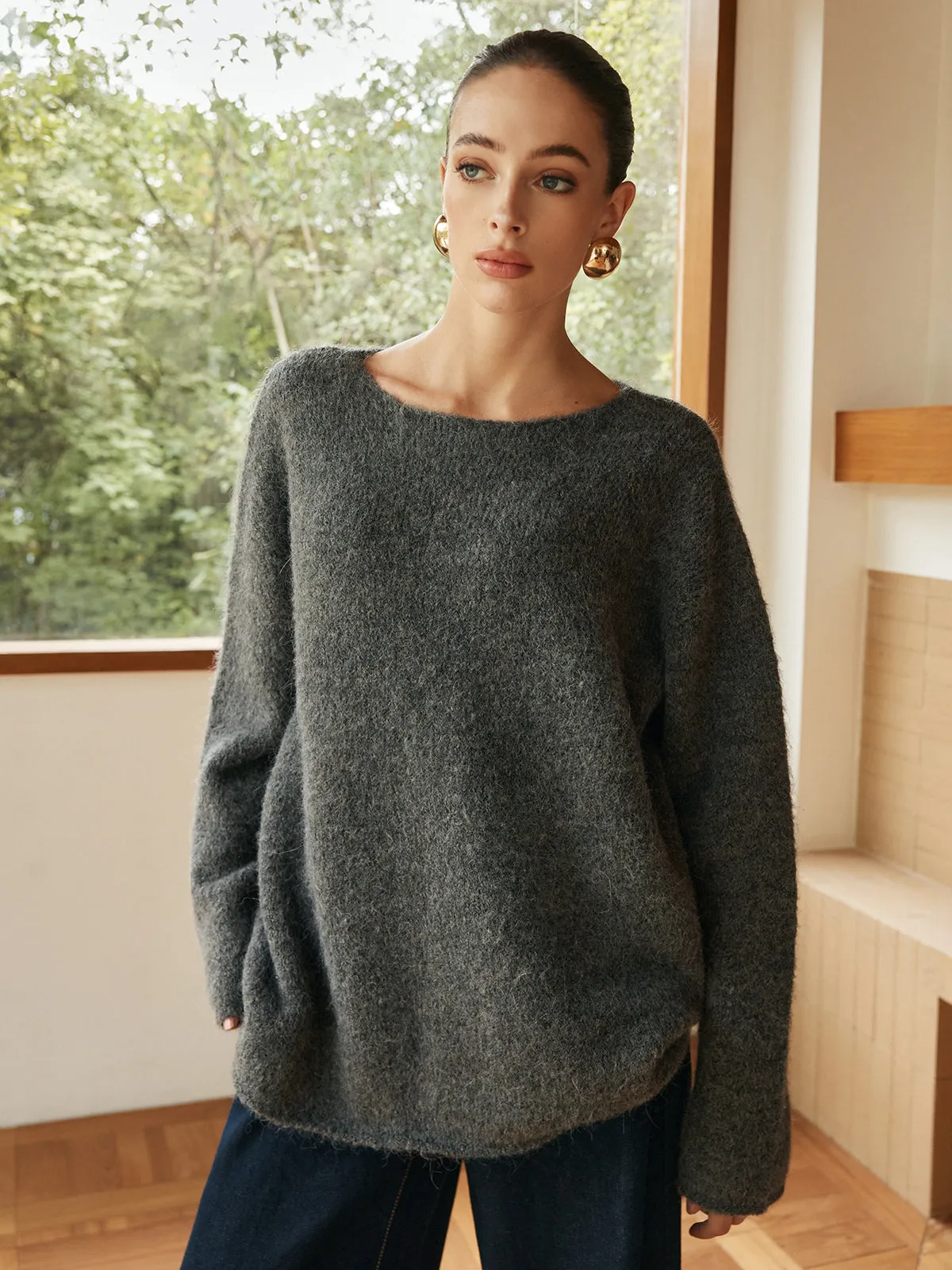 Wool-Blend Versatile Shift Sweater sold by COMMENSE product image thumbnail 2