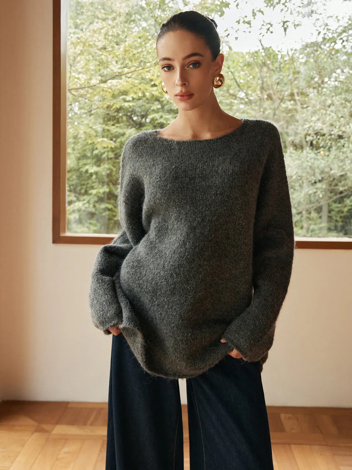 Wool-Blend Versatile Shift Sweater sold by COMMENSE