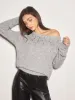 Beaded Decor Pullover Sweater sold by COMMENSE