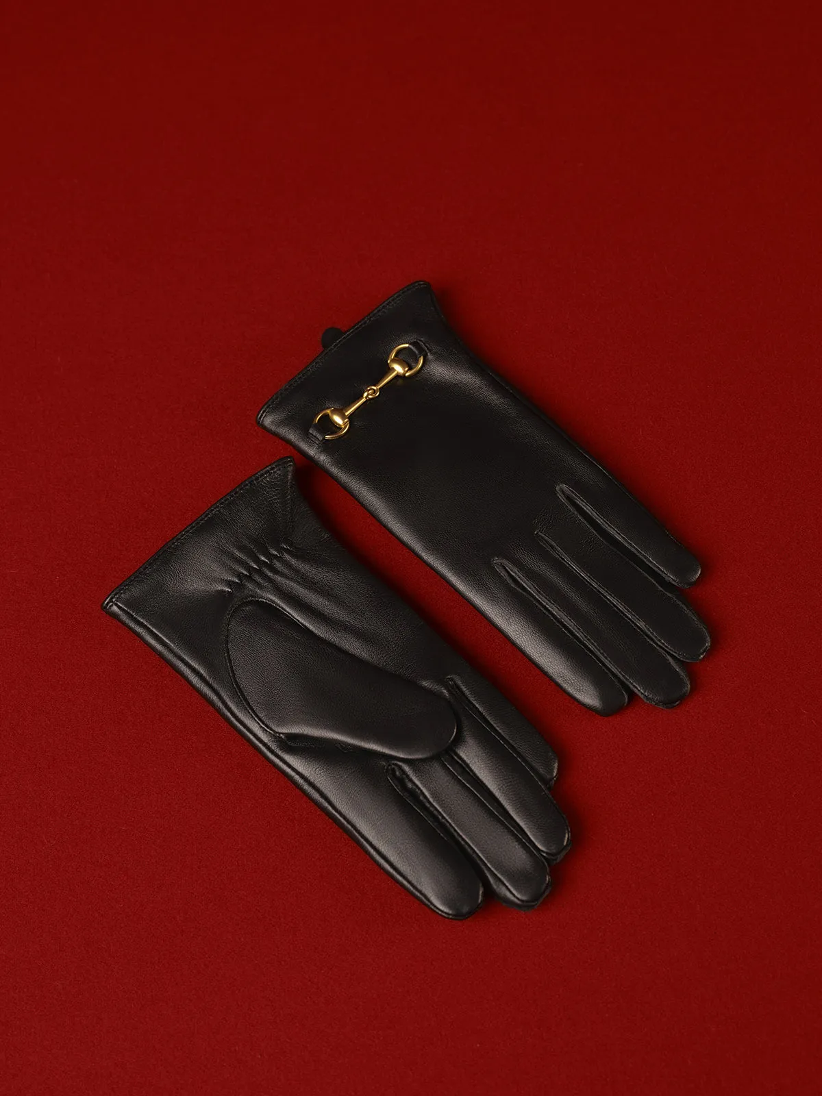 Metal Detail Sheepskin Fleecing Gloves sold by COMMENSE product image thumbnail 2