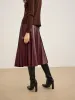 Faux Leather Pleated Midi Skirt sold by COMMENSE