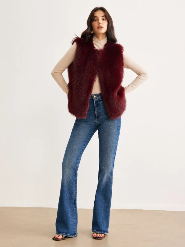 Minimalist Faux Fur Vest sold by COMMENSE