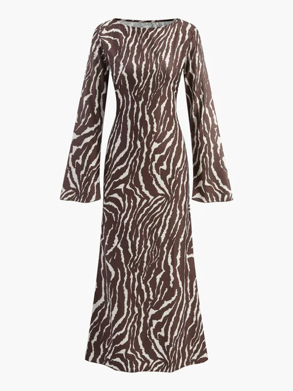 Tye Dye Printed Bell Sleeve Dress sold by COMMENSE