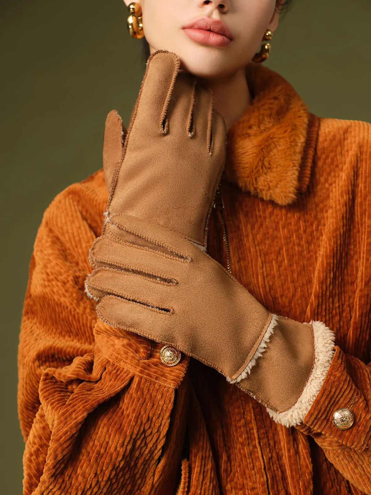 Utility Lambswool Suede Gloves sold by COMMENSE product image thumbnail 3