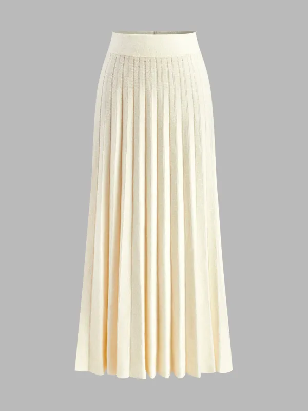 Minimalist Pleated Knit Skirt sold by COMMENSE