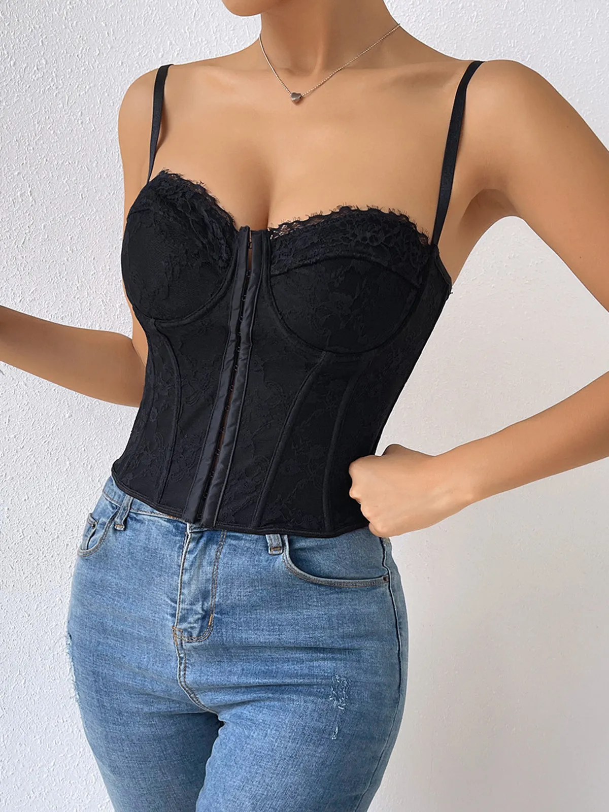 Criss Cross Lace Cami Top sold by COMMENSE product image thumbnail 2
