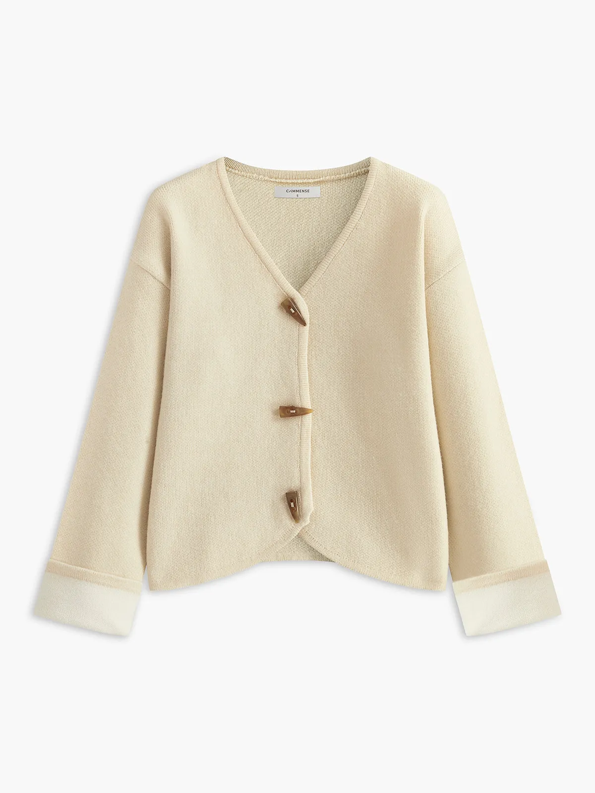 Romance Button Draped Cardigan sold by COMMENSE product image thumbnail 3