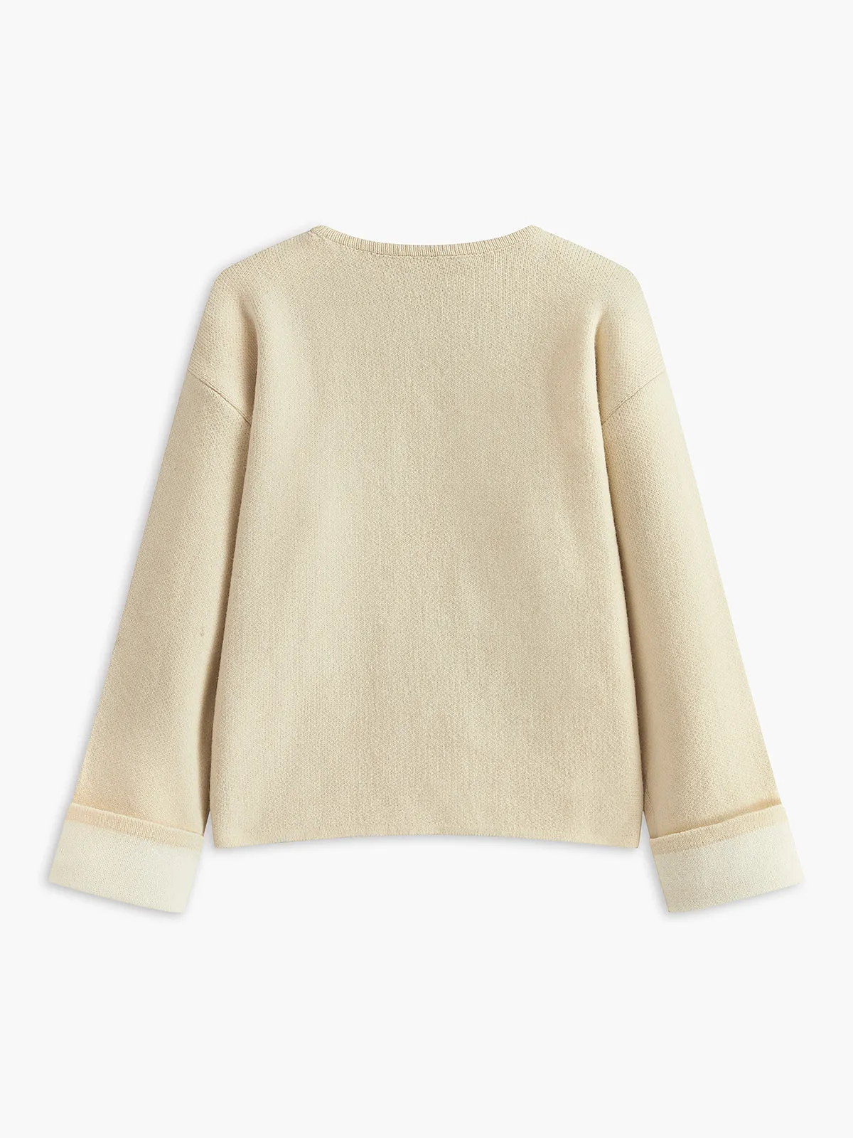 Romance Button Draped Cardigan sold by COMMENSE product image thumbnail 4