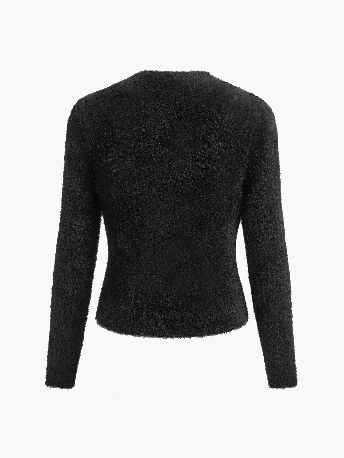 Floral Button Fuzzy Cardigan sold by COMMENSE product image thumbnail 3