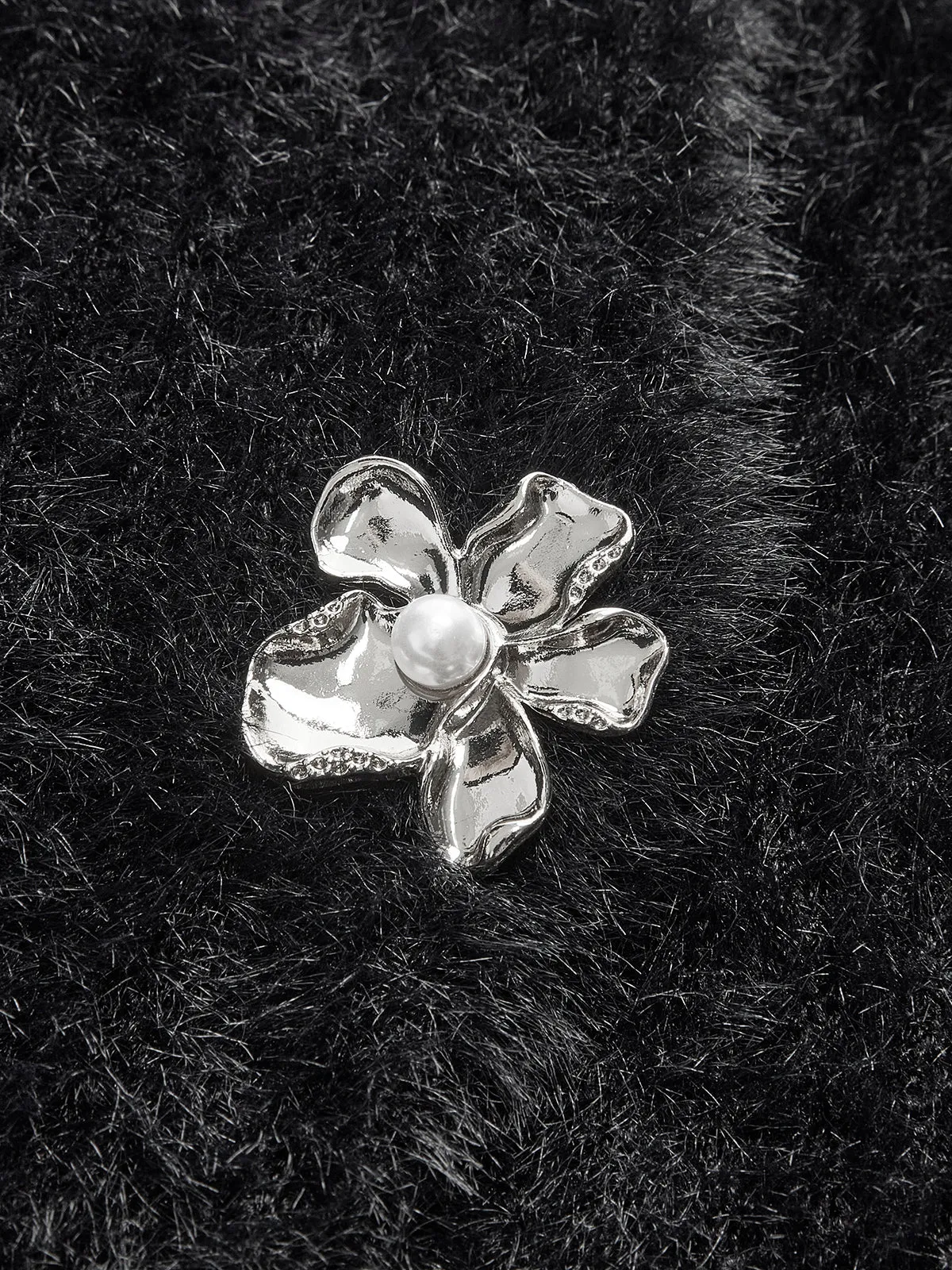 Floral Button Fuzzy Cardigan sold by COMMENSE product image thumbnail 2