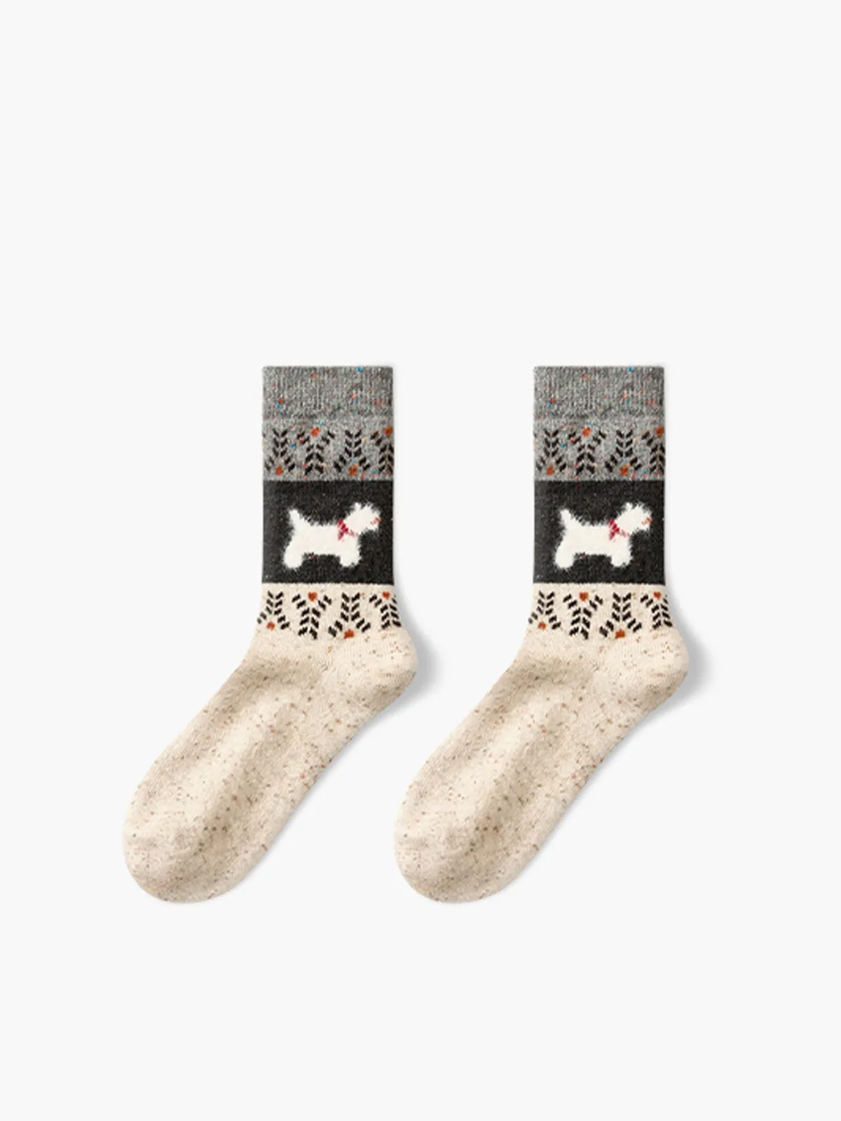 1pr Puppy Pattern Wool Socks sold by COMMENSE product image thumbnail 2