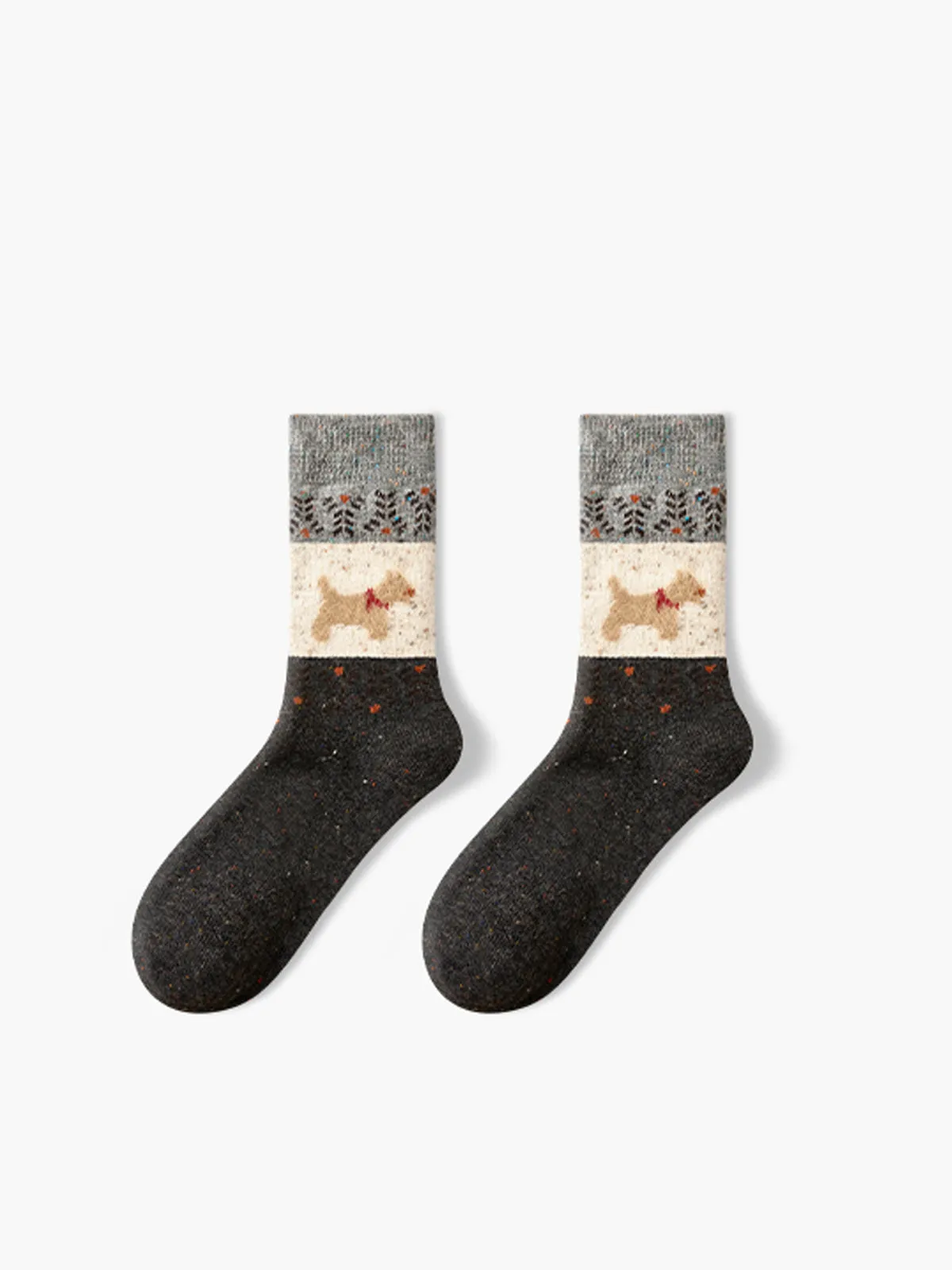 1pr Puppy Pattern Wool Socks sold by COMMENSE product image thumbnail 4