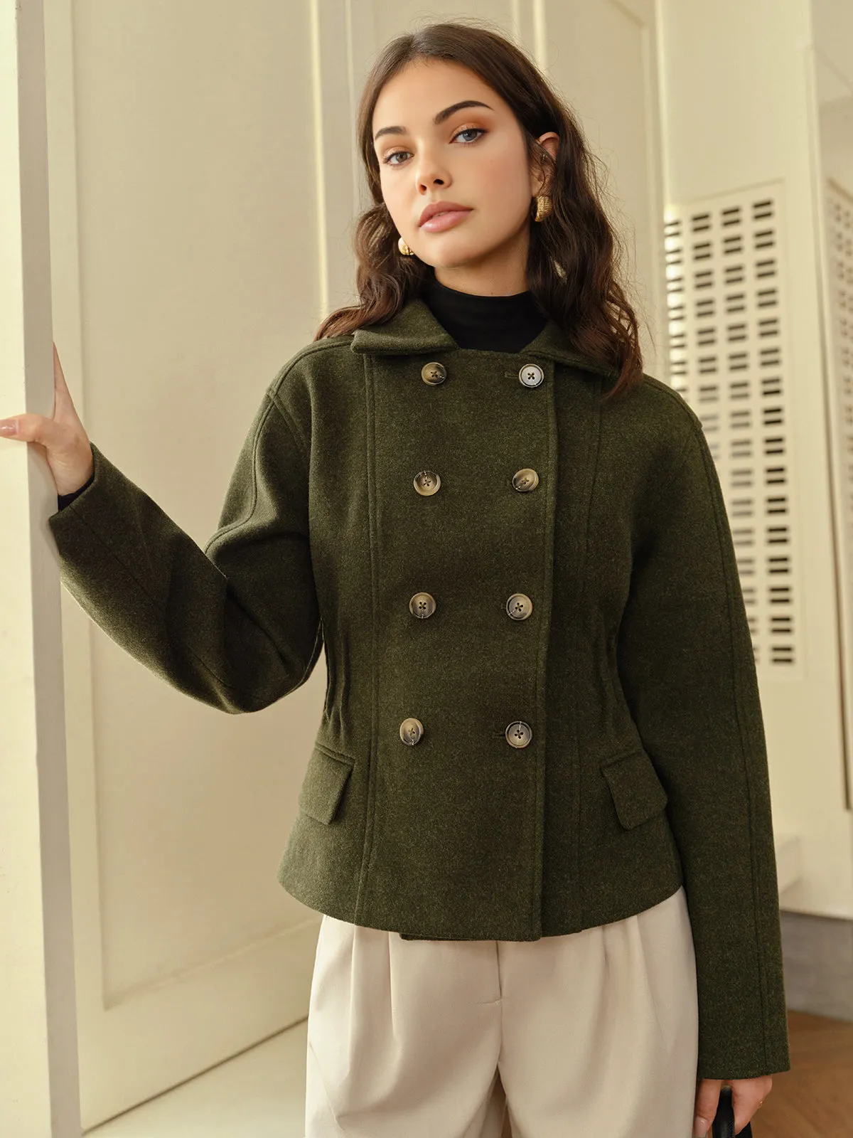 Button Lapel Tweed Coat sold by COMMENSE product image thumbnail 4