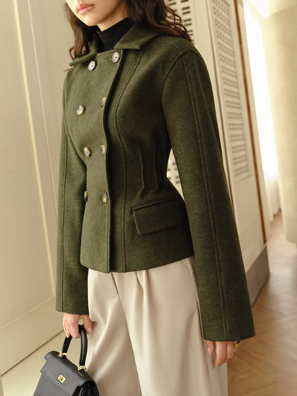Button Lapel Tweed Coat sold by COMMENSE product image thumbnail 5