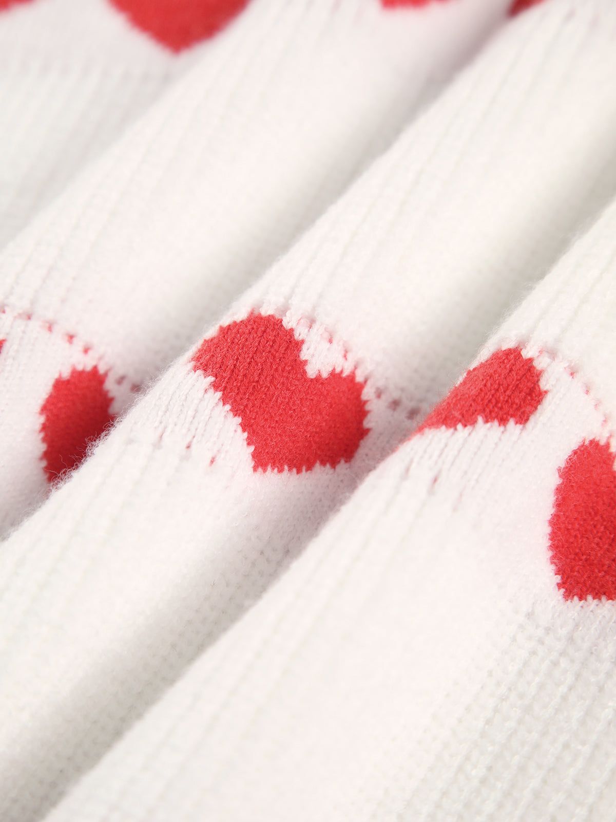 Heart Striped Crew Neck Knit Sweater sold by COMMENSE product image thumbnail 3