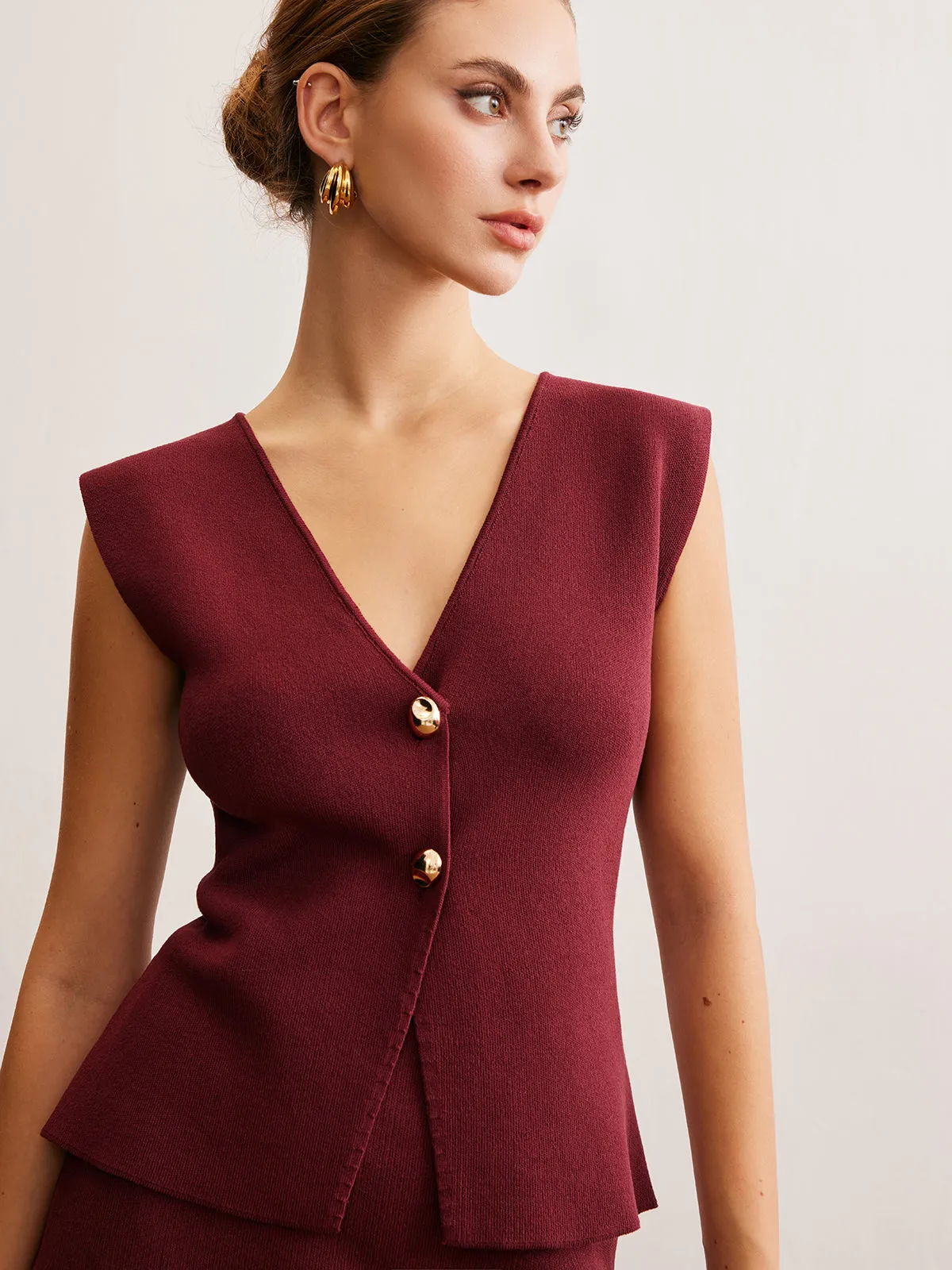 Elegant Sleeveless Panel Skirt Set sold by COMMENSE product image thumbnail 2