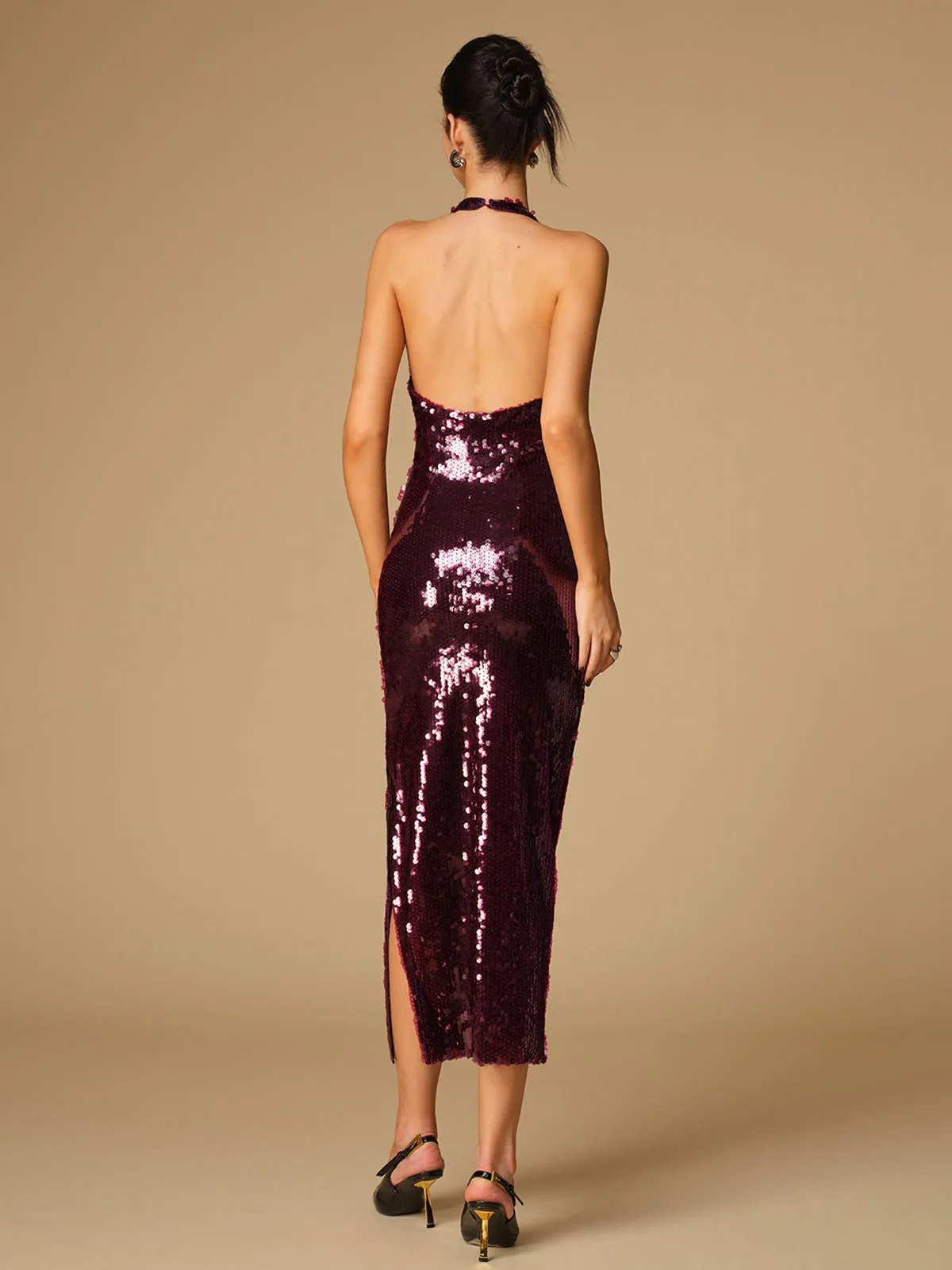 Elegant Sequins Halter Dress sold by COMMENSE product image thumbnail 5