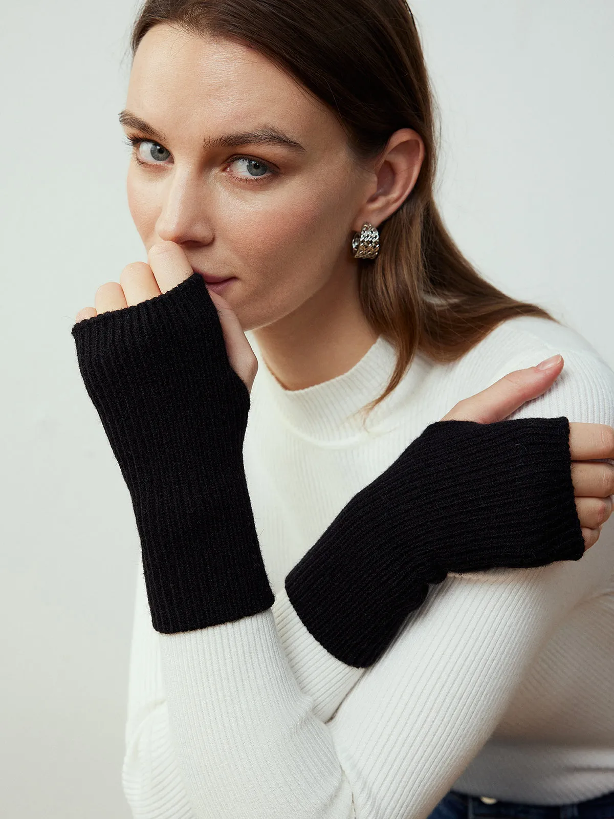 Half-Finger Knit Gloves sold by COMMENSE