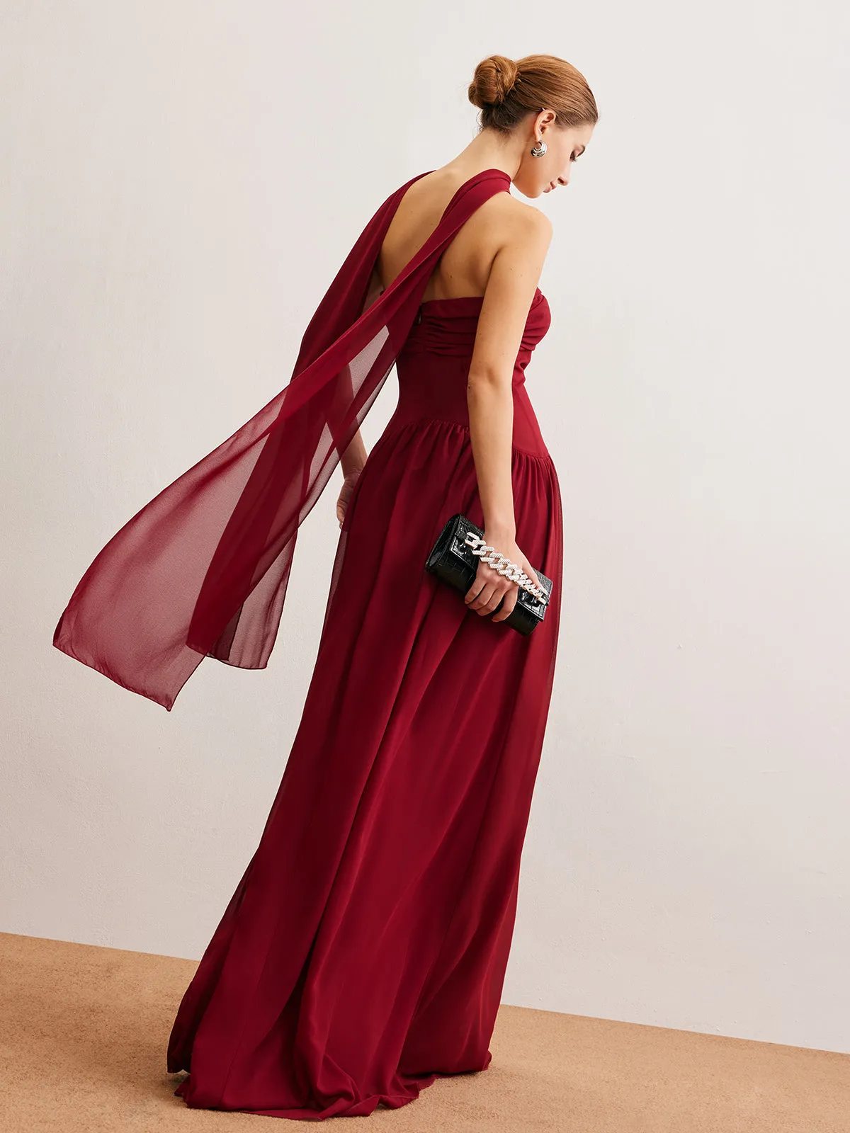 Romance Ruched Long-Ribbon Tube Dress sold by COMMENSE product image thumbnail 5