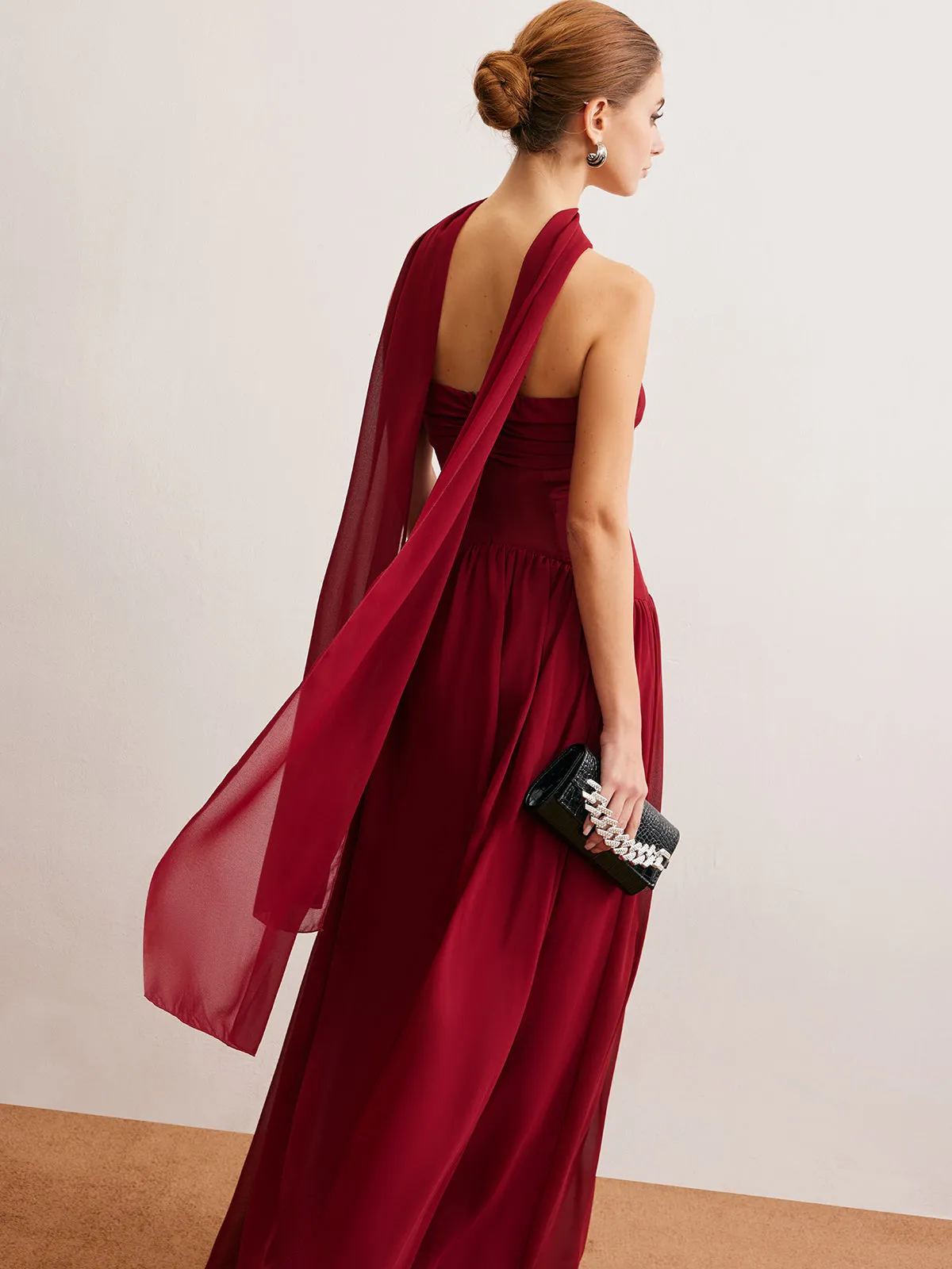 Romance Ruched Long-Ribbon Tube Dress sold by COMMENSE product image thumbnail 4
