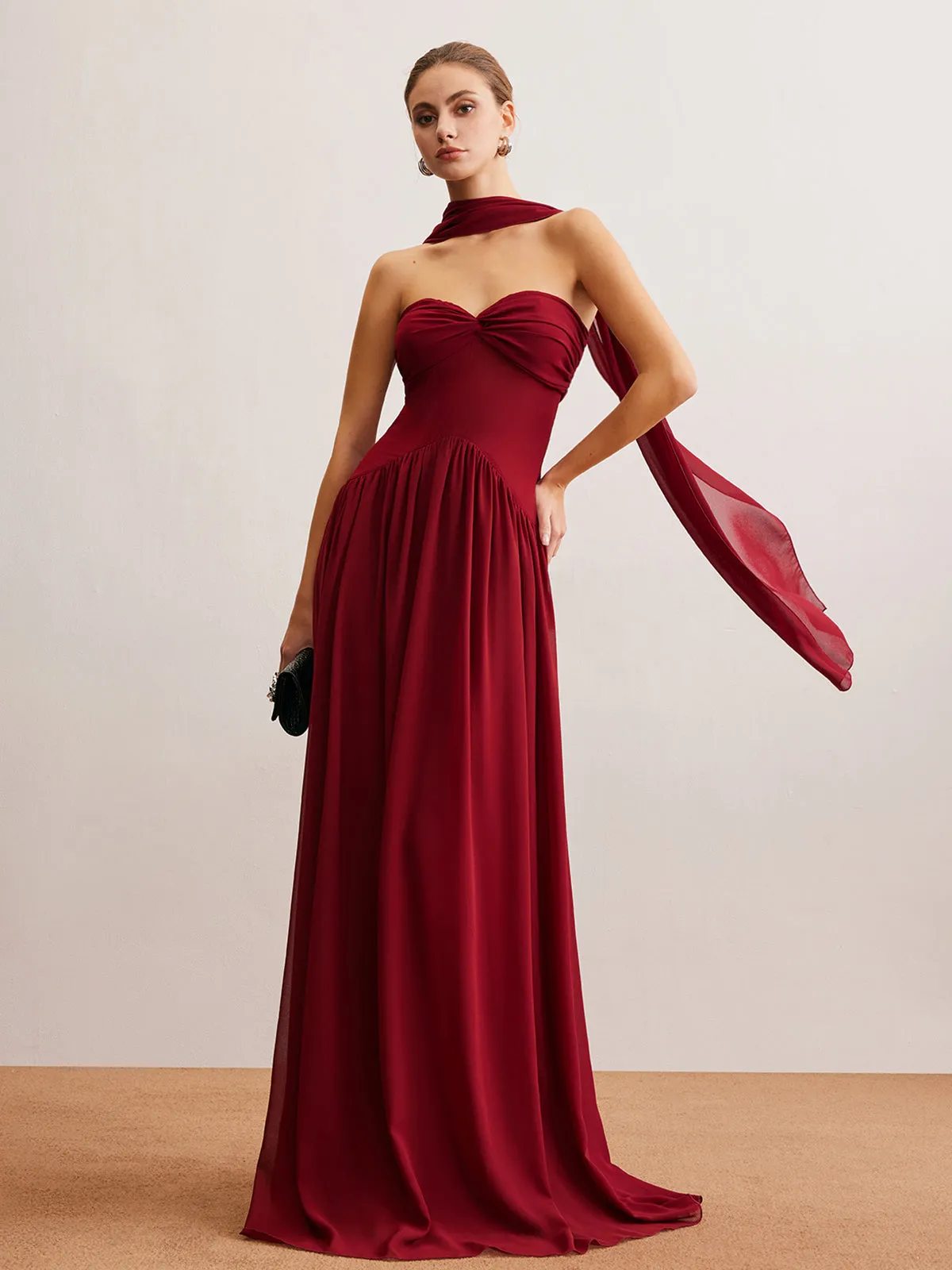 Romance Ruched Long-Ribbon Tube Dress sold by COMMENSE