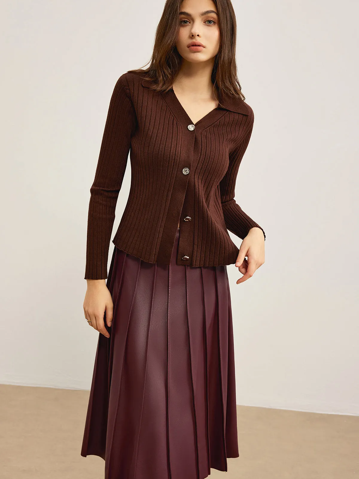 Elegant High-Stretch Polo Cardigan sold by COMMENSE product image thumbnail 2