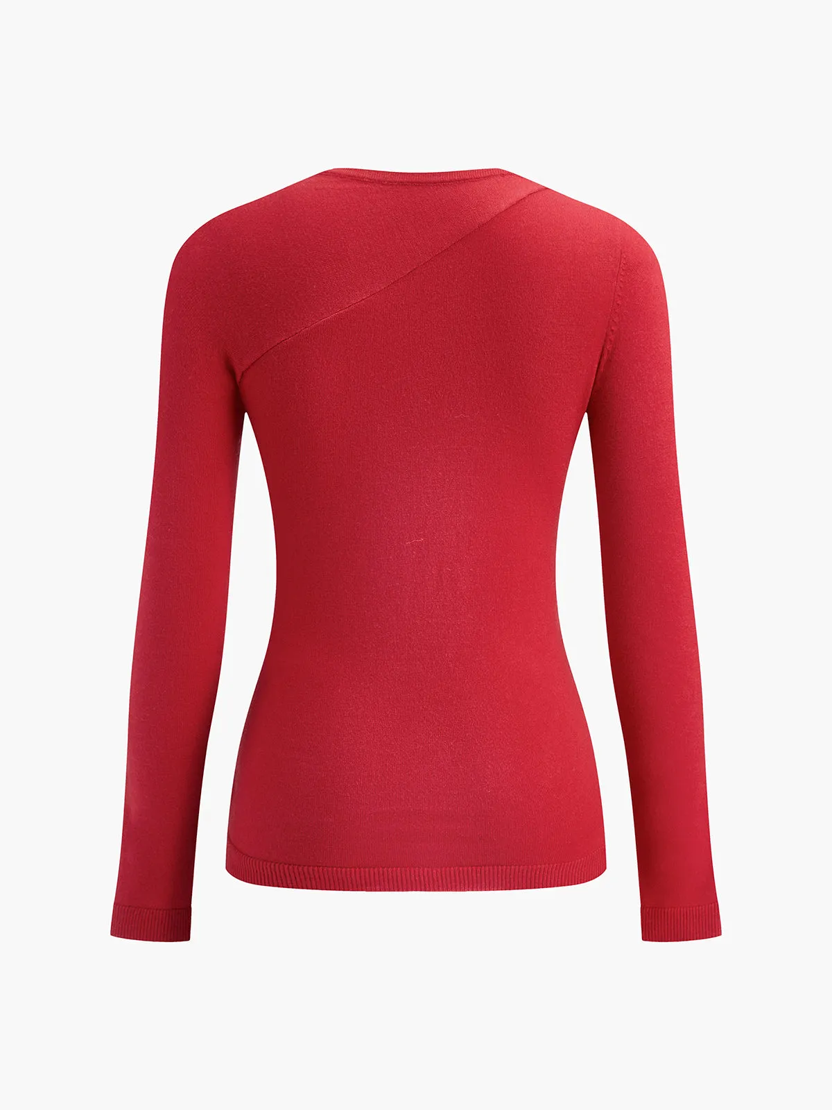 Asymmetrical Neck Jersey Sweater sold by COMMENSE product image thumbnail 3