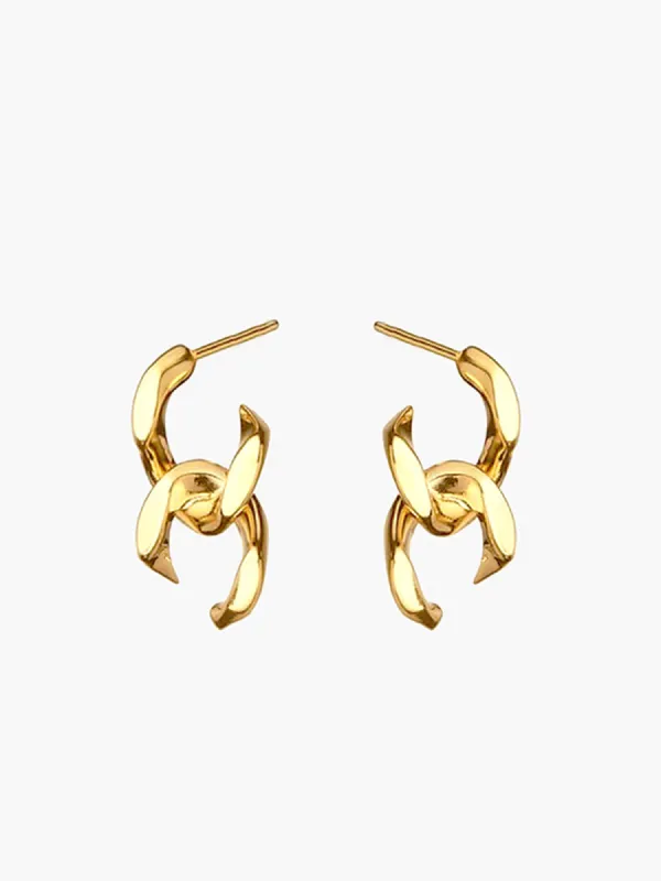 Geometric Twist Stud Earrings sold by COMMENSE