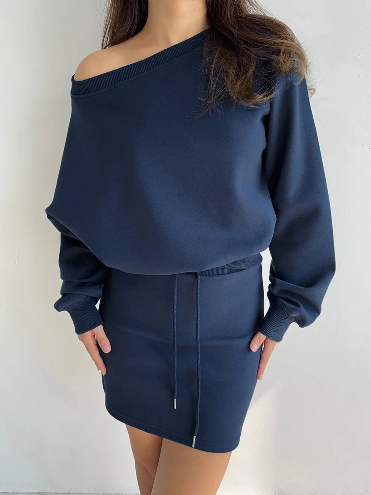 Minimalist Drawstring Hip-Covering Skirt Set sold by COMMENSE product image thumbnail 2