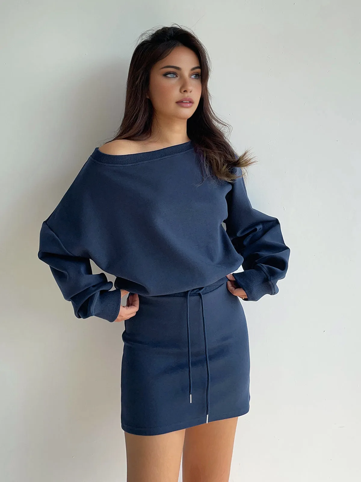 Minimalist Drawstring Hip-Covering Skirt Set sold by COMMENSE product image thumbnail 3