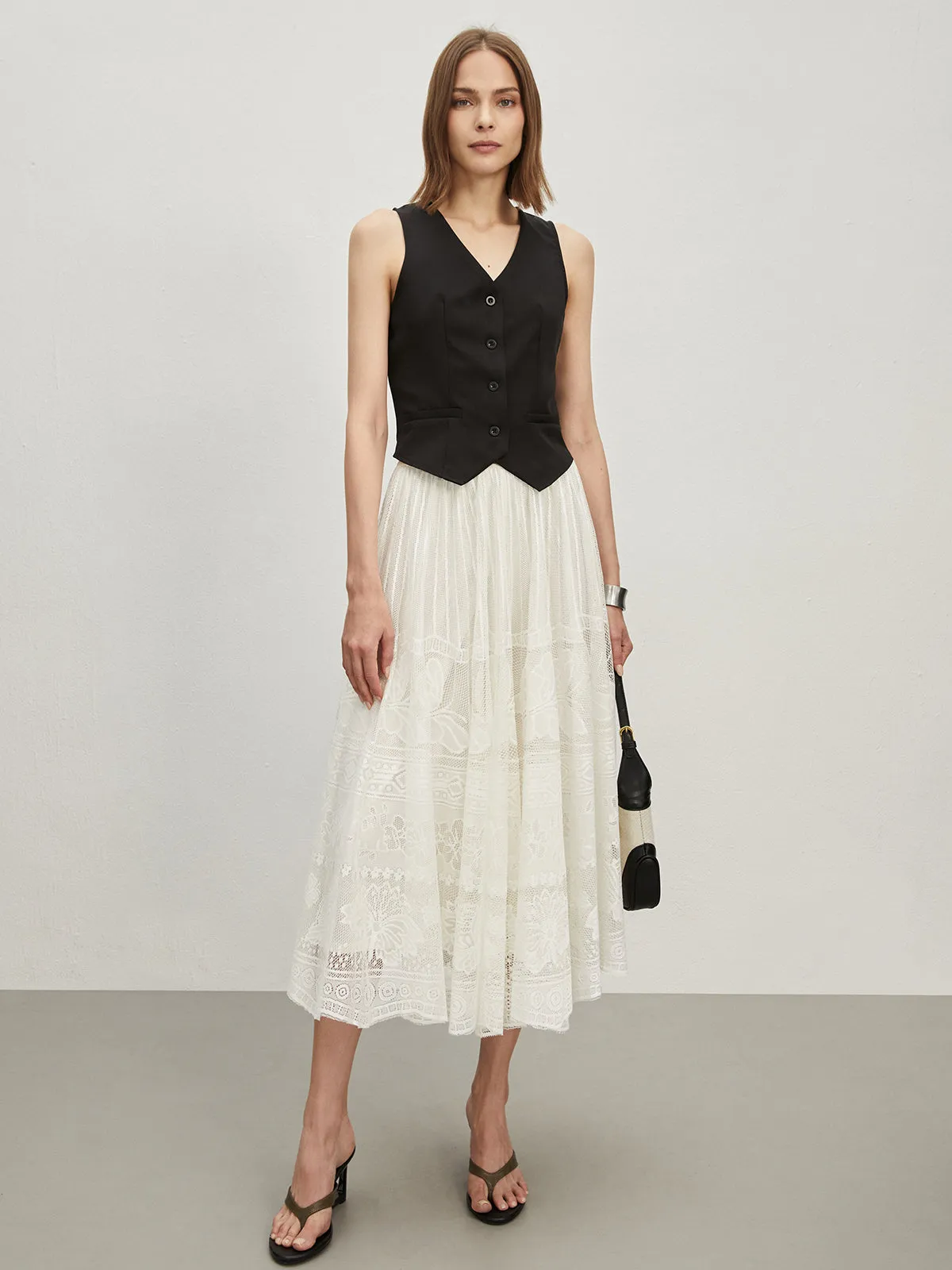 Lace Semi-Sheer Skirt sold by COMMENSE product image thumbnail 2