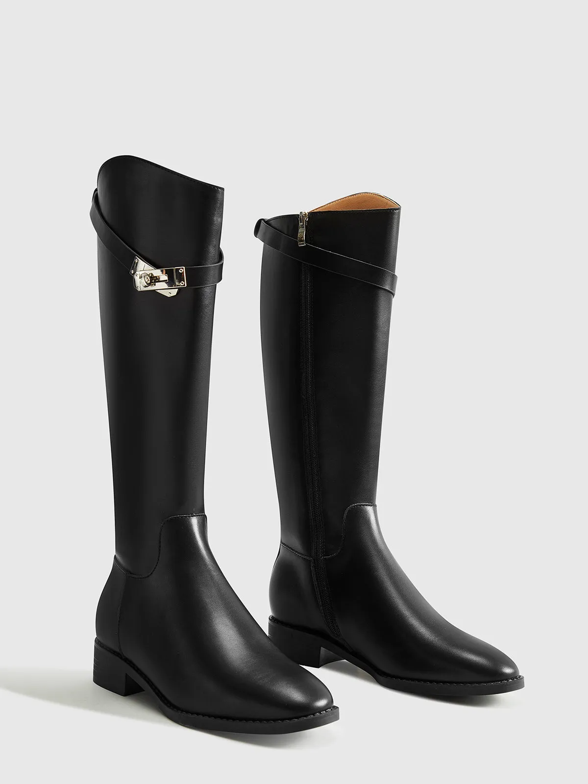 Belted Knee-High Knight Boots sold by COMMENSE product image thumbnail 4