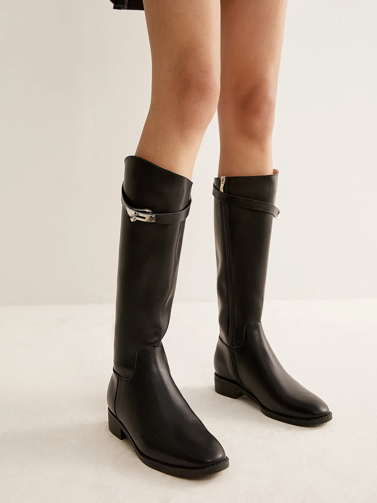 Belted Knee-High Knight Boots sold by COMMENSE product image thumbnail 3