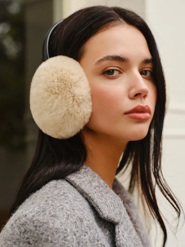Retractable Rabbit Fur Earmuffs sold by COMMENSE