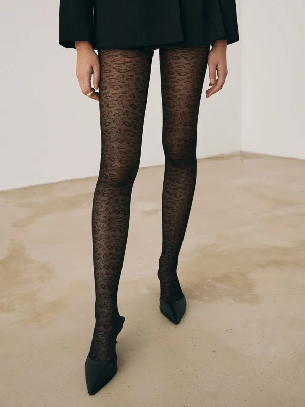 Leopard Pattern Sheer Tights sold by COMMENSE
