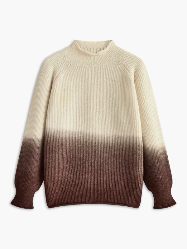 Color Block Ribbed Sweater sold by COMMENSE