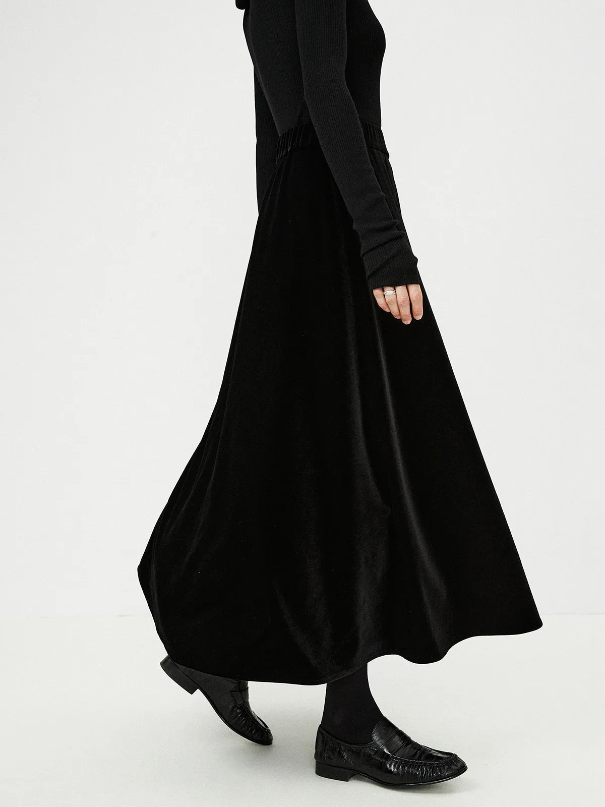 Velvet Flowy Skirt sold by COMMENSE product image thumbnail 3