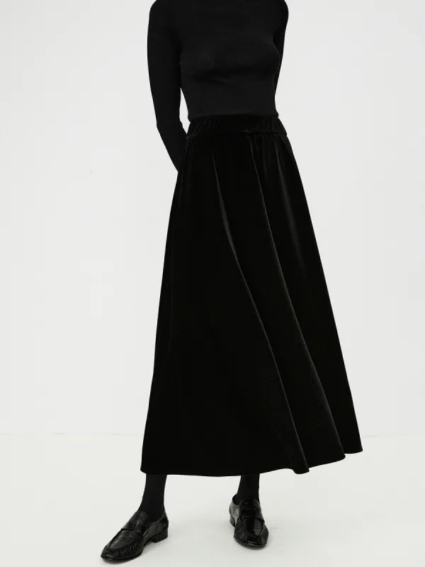 Velvet Flowy Skirt sold by COMMENSE