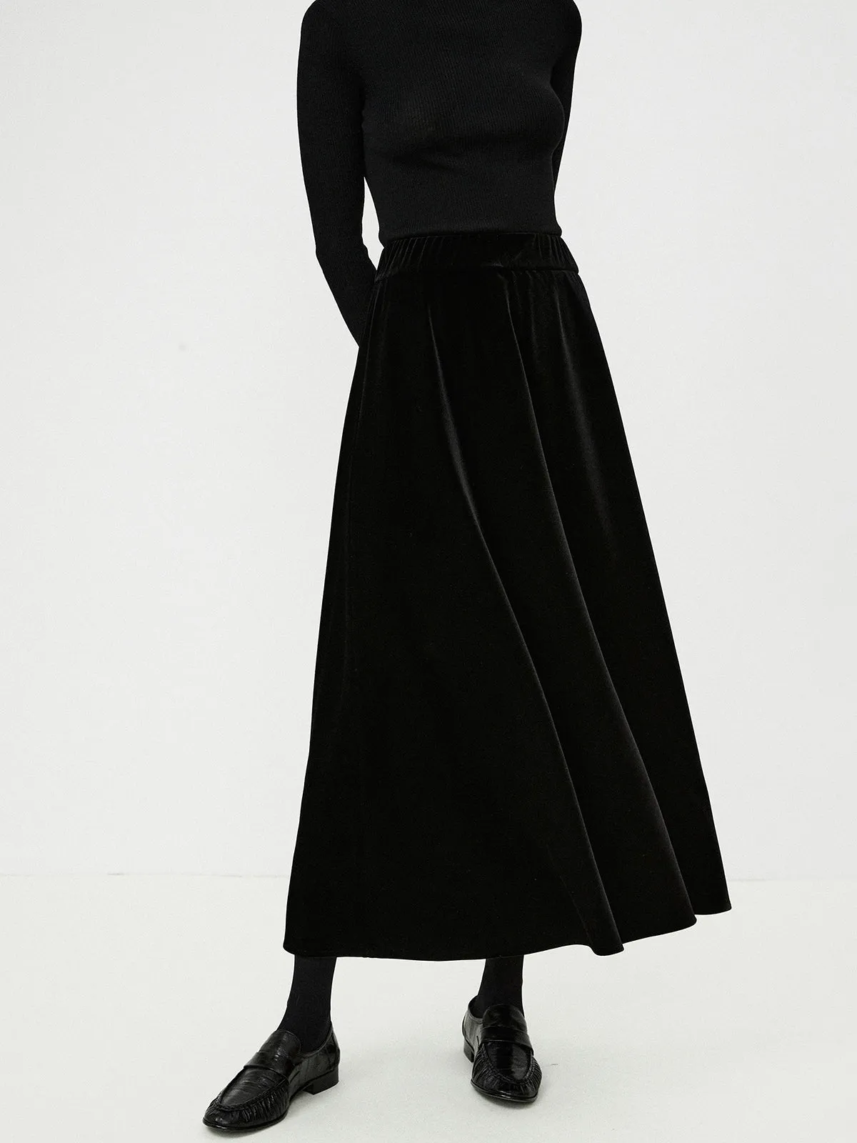 Velvet Flowy Skirt sold by COMMENSE