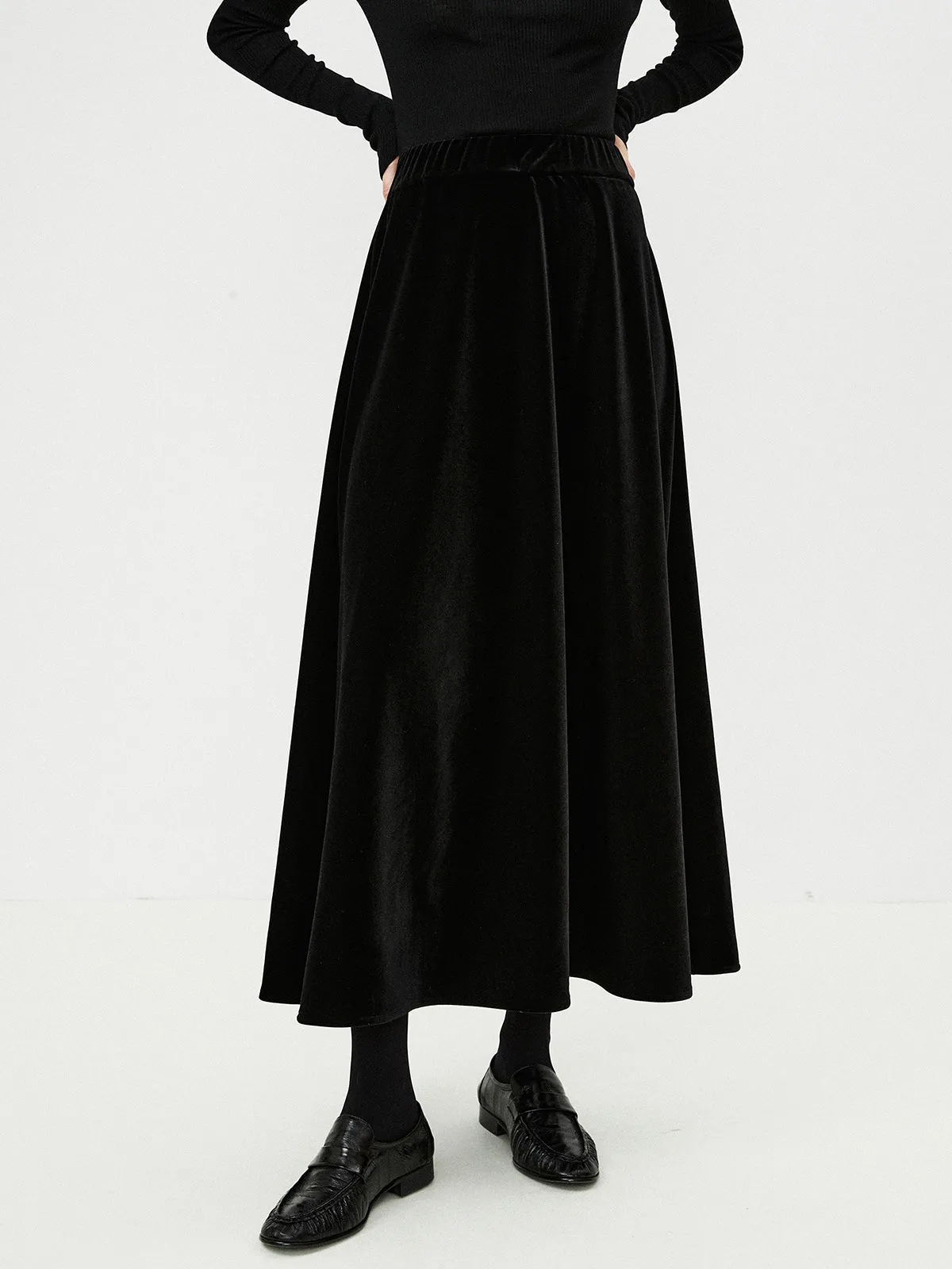 Velvet Flowy Skirt sold by COMMENSE product image thumbnail 2