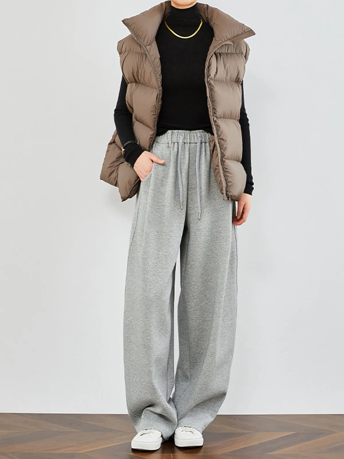 Drawstring Fleecing Athleisure Pants sold by COMMENSE product image thumbnail 3