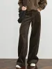 High-Waist Corduroy Draped Pants sold by COMMENSE