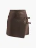 Belted Design PU Leather Skirt sold by COMMENSE