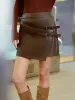 Belted Design PU Leather Skirt sold by COMMENSE