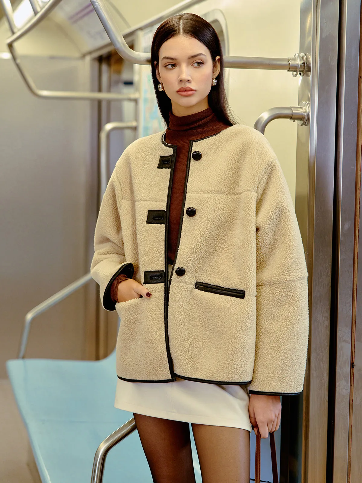 Button Faux Fur Winter Coat sold by COMMENSE product image thumbnail 2