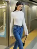 Mock Neck Plisse Skinny T-Shirt sold by COMMENSE