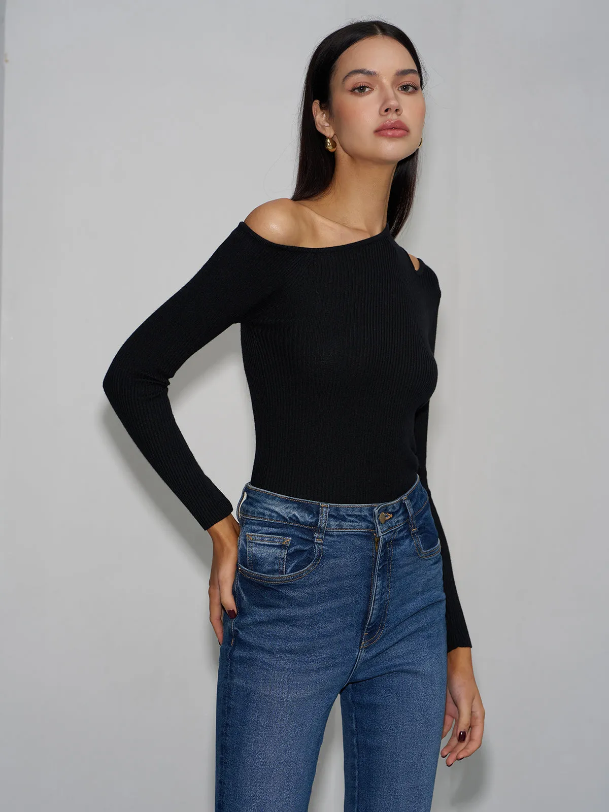 High Stretch Cutout Sweater sold by COMMENSE product image thumbnail 2